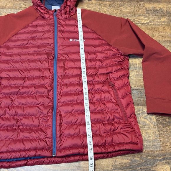 Columbia Rogue Explorer Hybrid Hooded Puffer Jacket Water Resistant Mens XXL Red - Picture 5 of 15